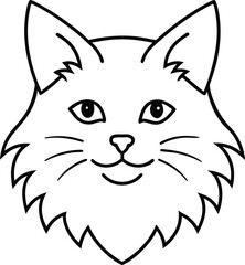 Fototapeta premium maine coon head icon line art vector illustration on transparent background