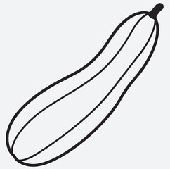 cucumber line art silhouette vector art illustration
