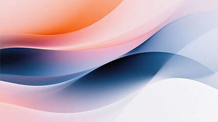 Abstract Curves Background With Bright Blue Orange Gradient Flow