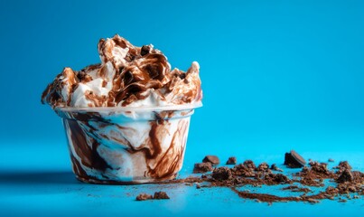 Delicious Chocolate Ice Cream Sundae in a Cup