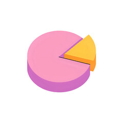 3D Pie Chart: Data Visualization in Pink and Yellow