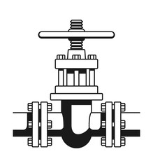 Gas valve icon - gate for fossil gases. in monochrome style