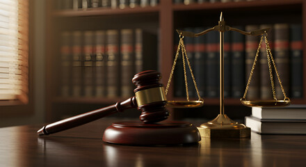 Justice scales and gavel legal concept powerful image for law firms