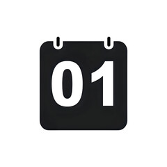 Calendar Icon: January 1st, Date Symbol,  Vector Graphic, App Design Element