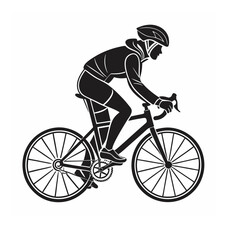 Naklejka premium cyclist silhouette vector