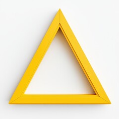 Yellow triangular frame isolated on white background