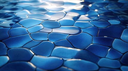 Fototapeta premium Serene environment captivating blue mosaic swimming pool aesthetic photography