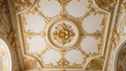 Magnificent Ornamental Palace Ceiling with Intricate Golden Details