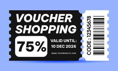 75 Percent Off Discount Coupon Template Design