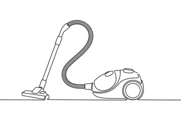 Single line drawing of a vacuum cleaner