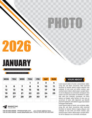 Calender- 2026, set of infographic elements vector illustration IN 2026 Calender.
