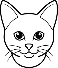 siamese cat head icon line art vector illustration on transparent background
