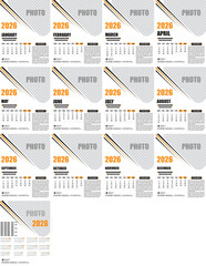 set of infographic elements vector illustration IN 2026 Calender.