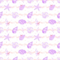 Cute Shell Seamless Pattern