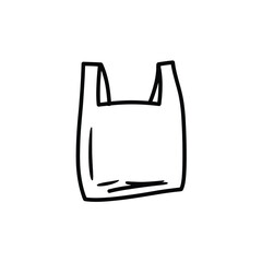 Hand drawn plastic bag icon illustration