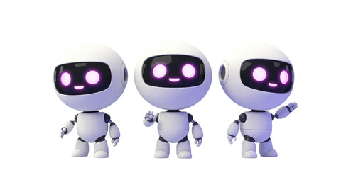 Cute robot character design ai technology artificial intelligence future robotics automation concept