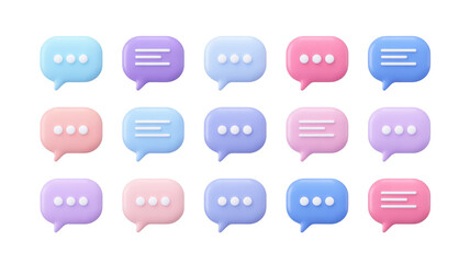 Pastel speech bubble chat message communication social media marketing vector design illustration graphic art