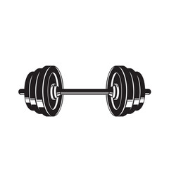 illustration of barbell or dumbbell weights for strength. design for gym, bodybuilding or sports
