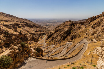 Hairpin road leading to Rabban Hormizd Monastery near Alqosh village, Kurdistan Region of Iraq