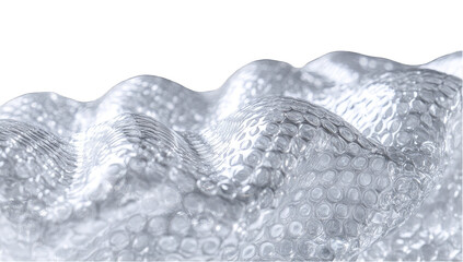 Close-up of rippled, bubbly plastic