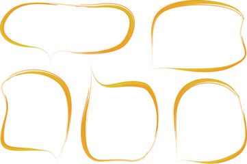 orange colorful abstract art speech bubbles set