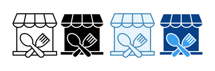 Modern Restaurant  Icon Set Multiple Style Collection