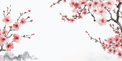 Naklejka premium Delicate pink plum blossom brings such joy