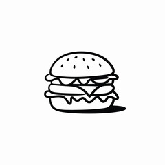 Double cheeseburger line art illustration