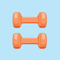 Illustration of funny barbell or dumbbell weights for kids, bodybuilding or sports