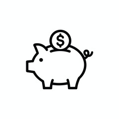 Piggy bank icon saving money financial