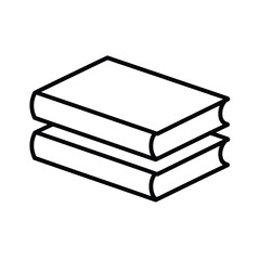 Simple line art illustration of two books stacked