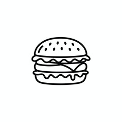 Double cheeseburger line art icon illustration