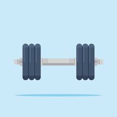illustration of barbell or dumbbell weights with plates of the same size. design for gym, bodybuilding or sports