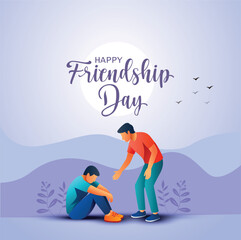 1Happy international friendship day greeting card. abstract vector illustration design