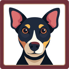 custom dog breed portrait frame vector
