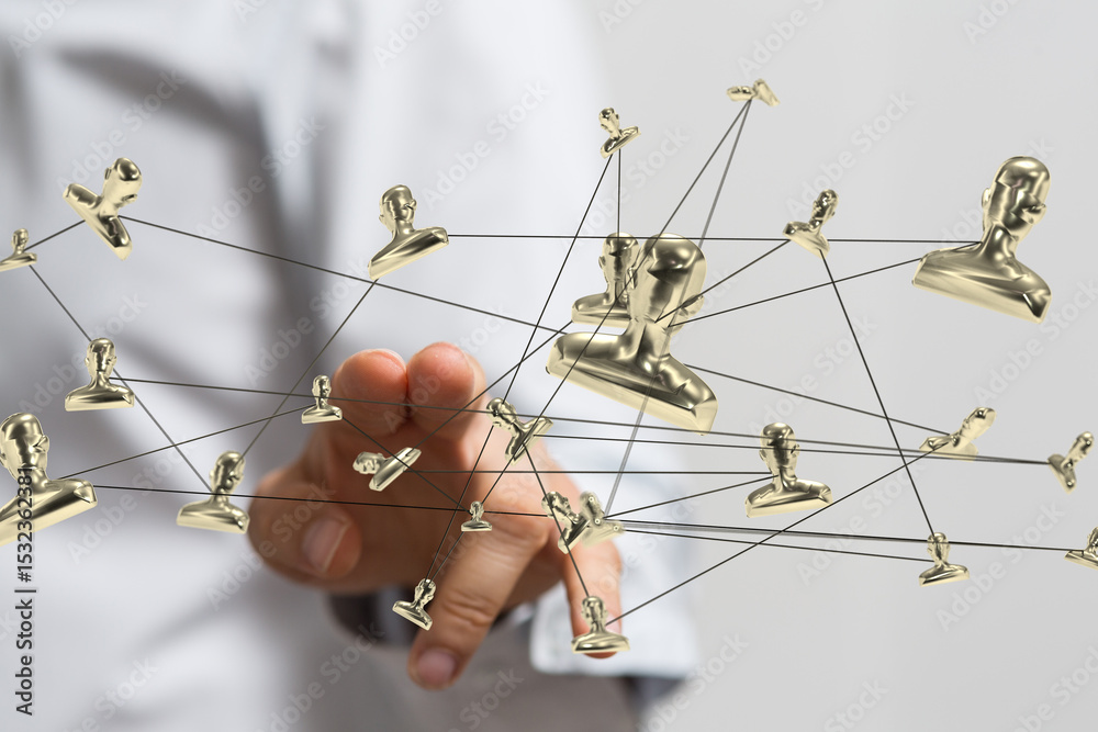 Poster Abstract image of a network, showing interconnectedness and collaboration.