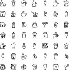 Drink Hand Drawn Icons Set