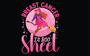 Halloween Breast Cancer Awareness T-Shirt Design | Pink Ribbon | Spooky Cute | Support Tee