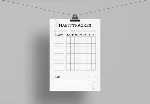 Minimalist Weekly Habit Tracker