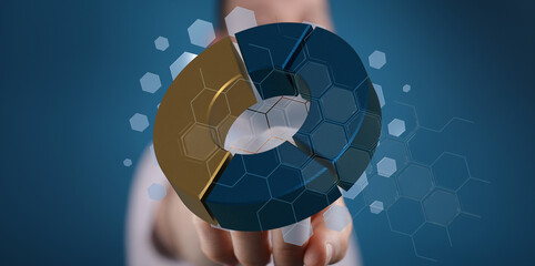 Visual representation of business analytics and data-driven decisions.