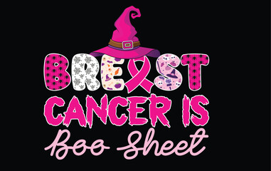 Halloween Breast Cancer Awareness T-Shirt Design | Pink Ribbon | Spooky Cute | Support Tee