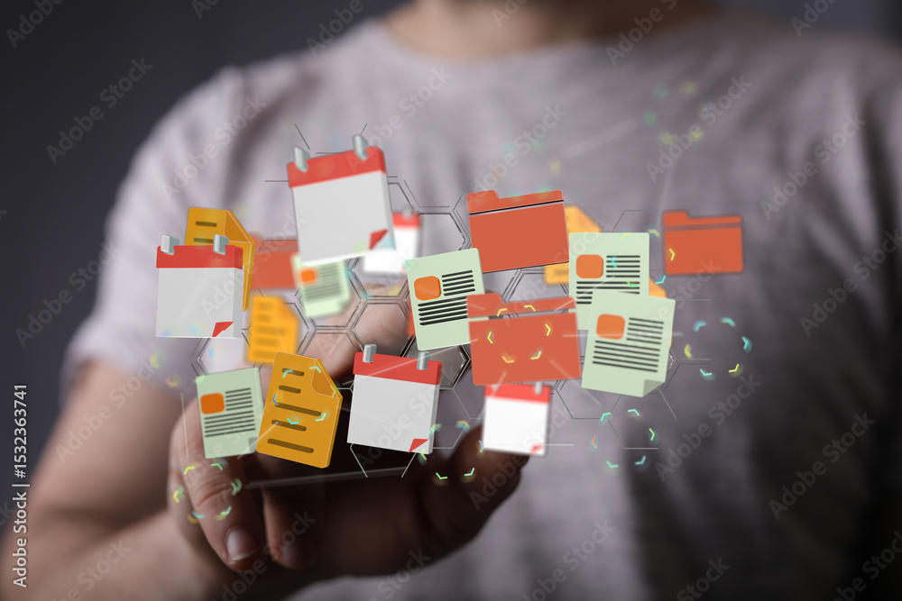 Poster Seamlessly organize your documents and schedule. Boost productivity with efficient file management.