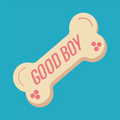 simple bone shape good boy script vector