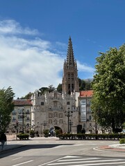 A large building with a steeple