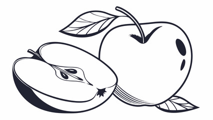 apple--silhouette----vector--on-white-background