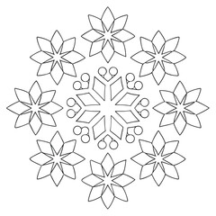Intricate Snowflake Mandala Coloring Page Printable