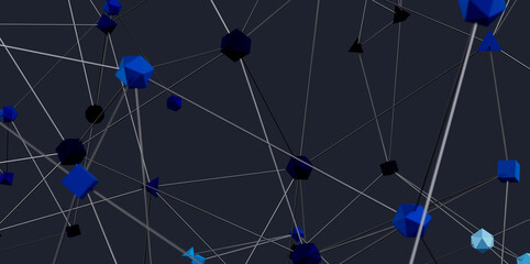 Abstract 3D rendering of a network connection. Ideal for technology, data, and connectivity...