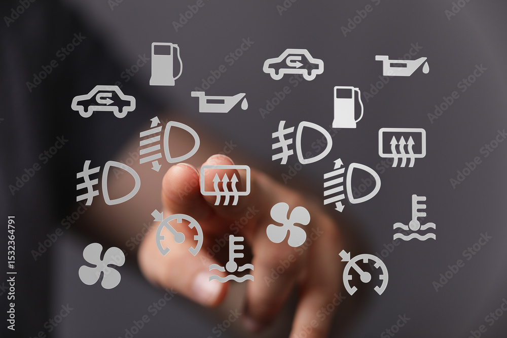 Poster learn to identify and understand common car dashboard warning lights. prevent costly repairs!