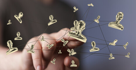 Abstract image of a network connection, symbolizing teamwork, collaboration, and global business.