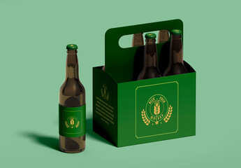 Beer Bottles With Handle Packaging Mockup